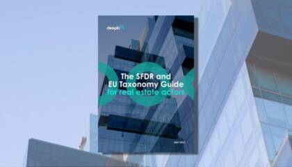 White paper cover: SFDR and EU Taxonomy Guide for real estate actors